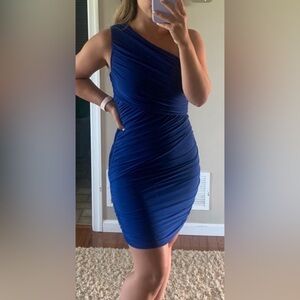 Blue Ruched Dress